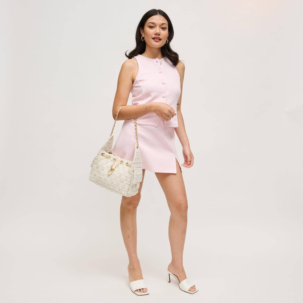 Paisely Shoulder Bag: White