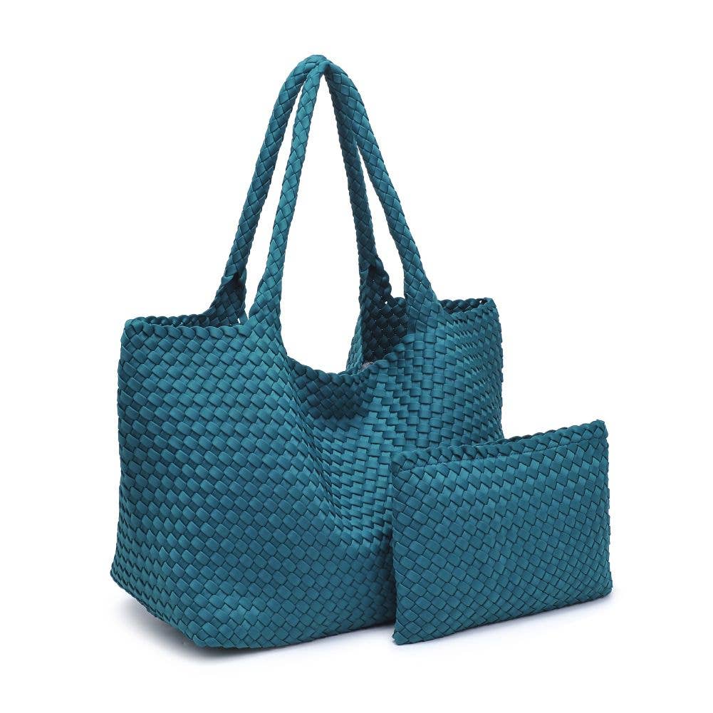 Sky's The Limit Large Woven Neoprene Tote: Forest