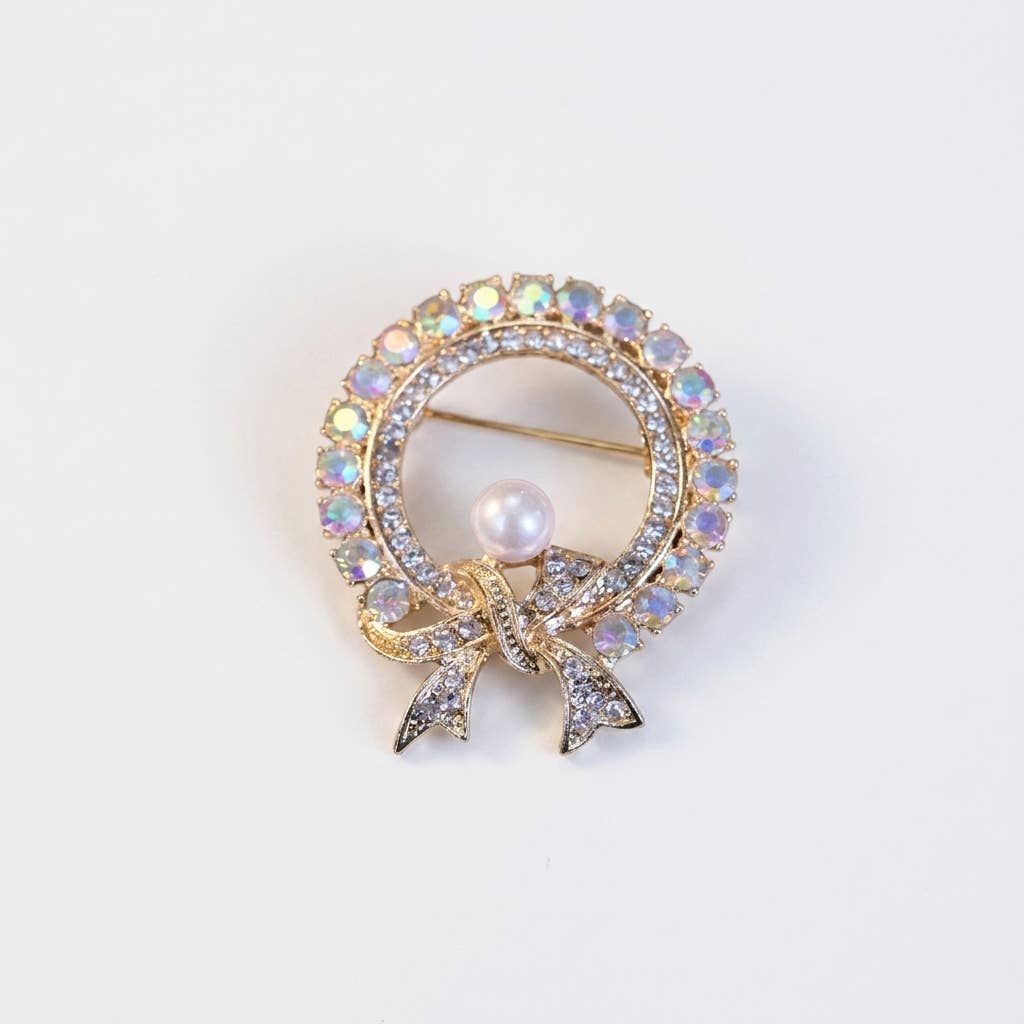 Vintage Inspired Ribbon Bow Brooch Pin/ 4.8*4.1CM