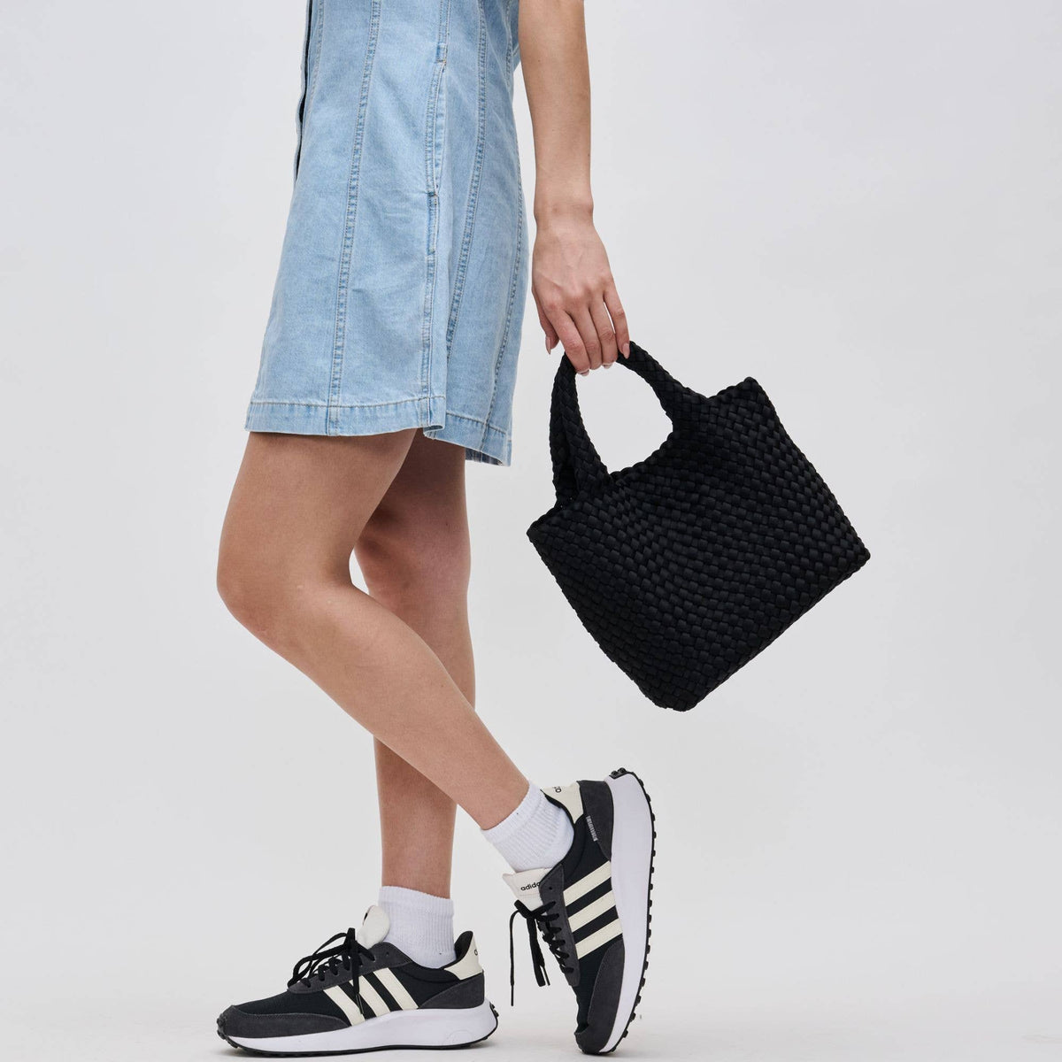 Sky's The Limit Small Woven Neoprene Crossbody: Black