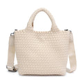 Sky's The Limit Small Woven Neoprene Crossbody: Cream