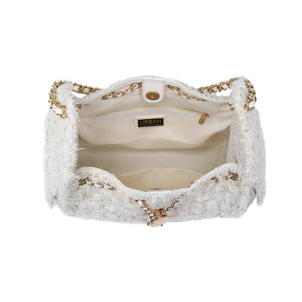 Paisely Shoulder Bag: White