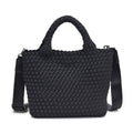 Sky's The Limit Small Woven Neoprene Crossbody: Black