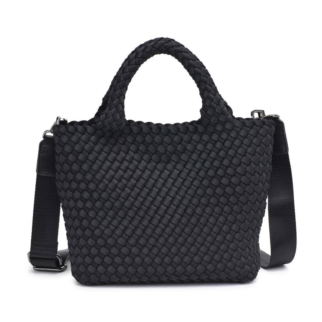 Sky's The Limit Small Woven Neoprene Crossbody: Black