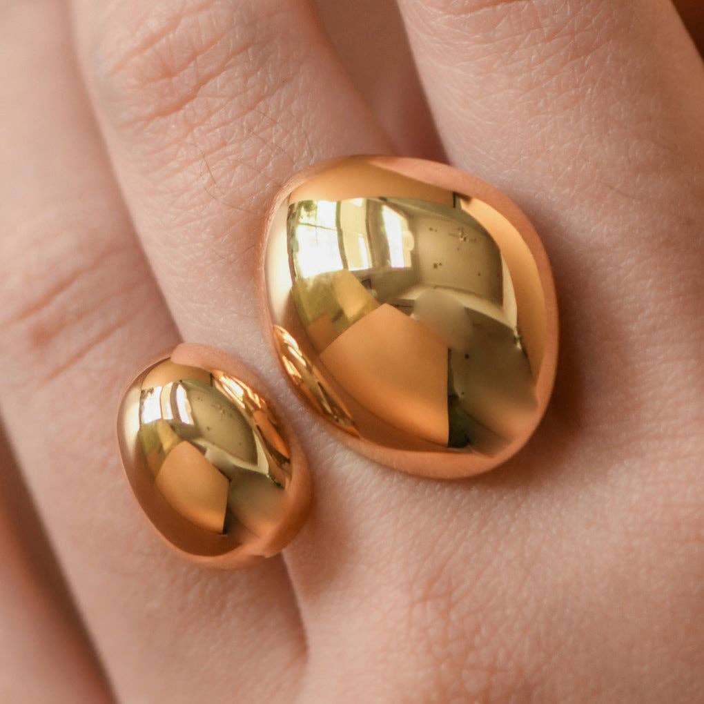 18K Gold Plated Waterproof Stainless Steel Ring - 7962: S0OX3T7962