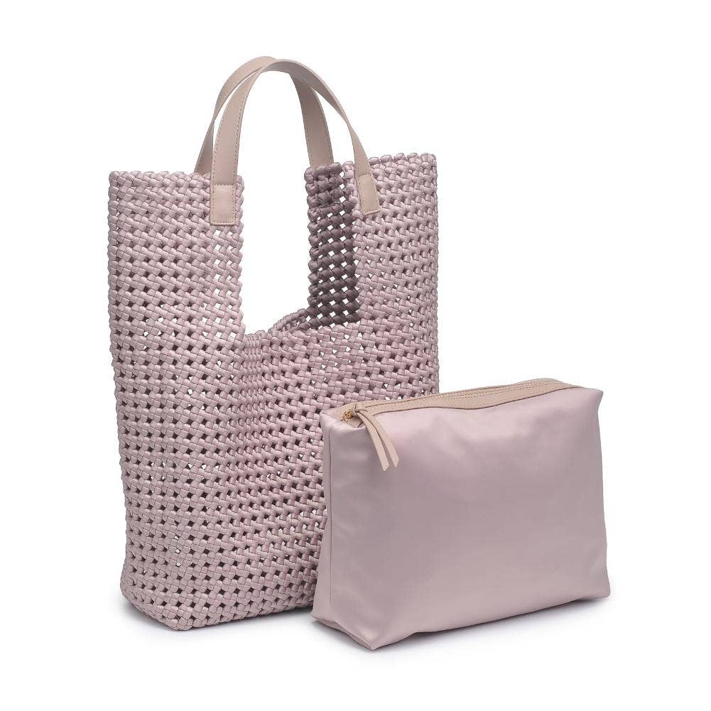 Zenith Zen Hand Woven Knot Tote: Nude