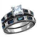 TK1829 - High polished (no plating) Stainless Steel Ring with AAA Grade CZ  in Clear: 9