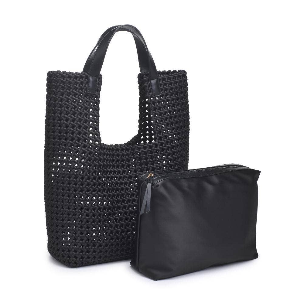 Zenith Zen Hand Woven Knot Tote: Black