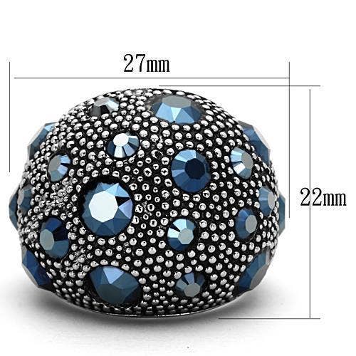 High polished (no plating) Stainless Steel Ring with Top Grade Crystal  in Montana: 10