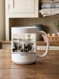15oz mug with "Follow the Word not the Herd" inspirational message and cute Highland cow design