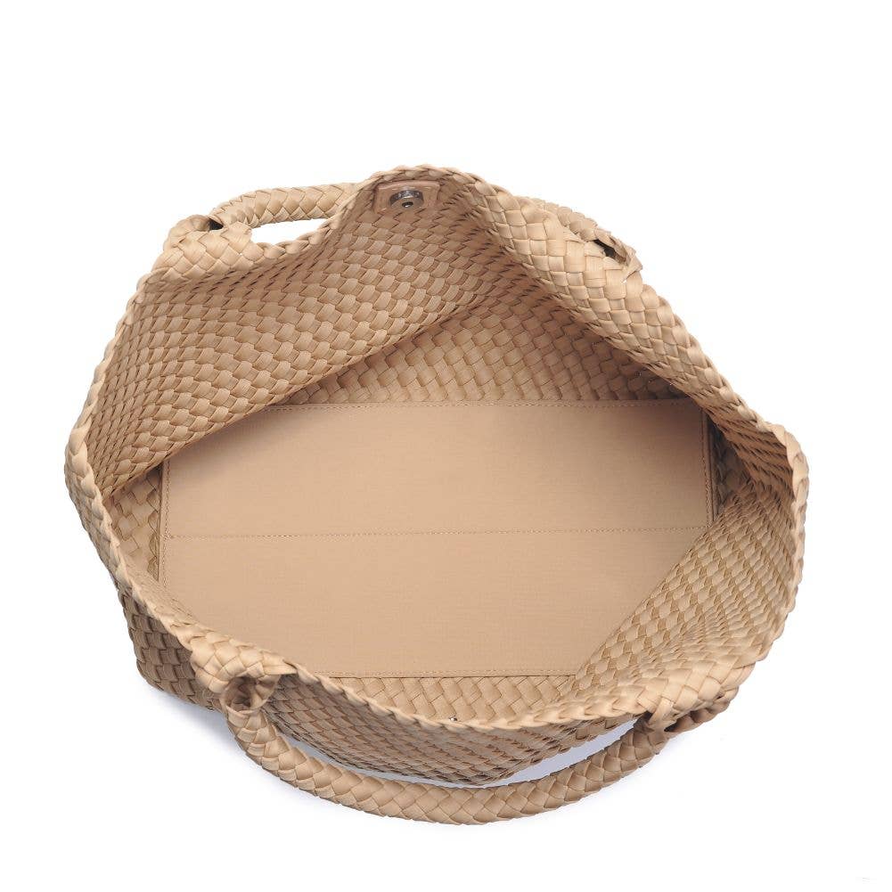 Sky's The Limit Large Woven Neoprene Tote: Nude