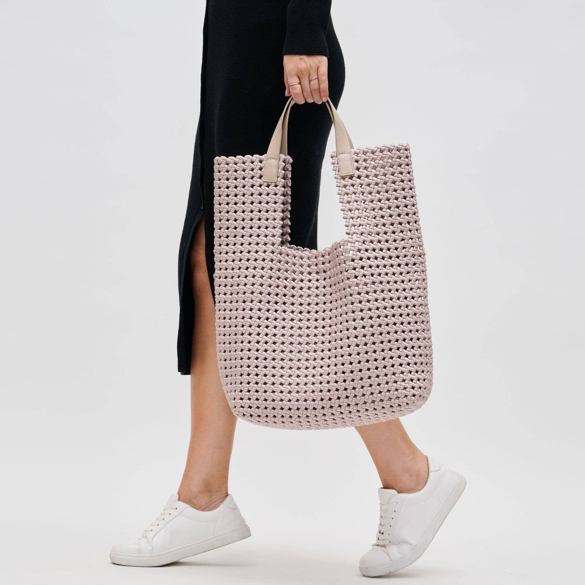 Zenith Zen Hand Woven Knot Tote: Nude