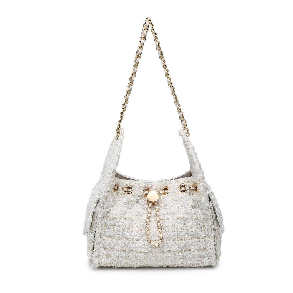 Paisely Shoulder Bag: White