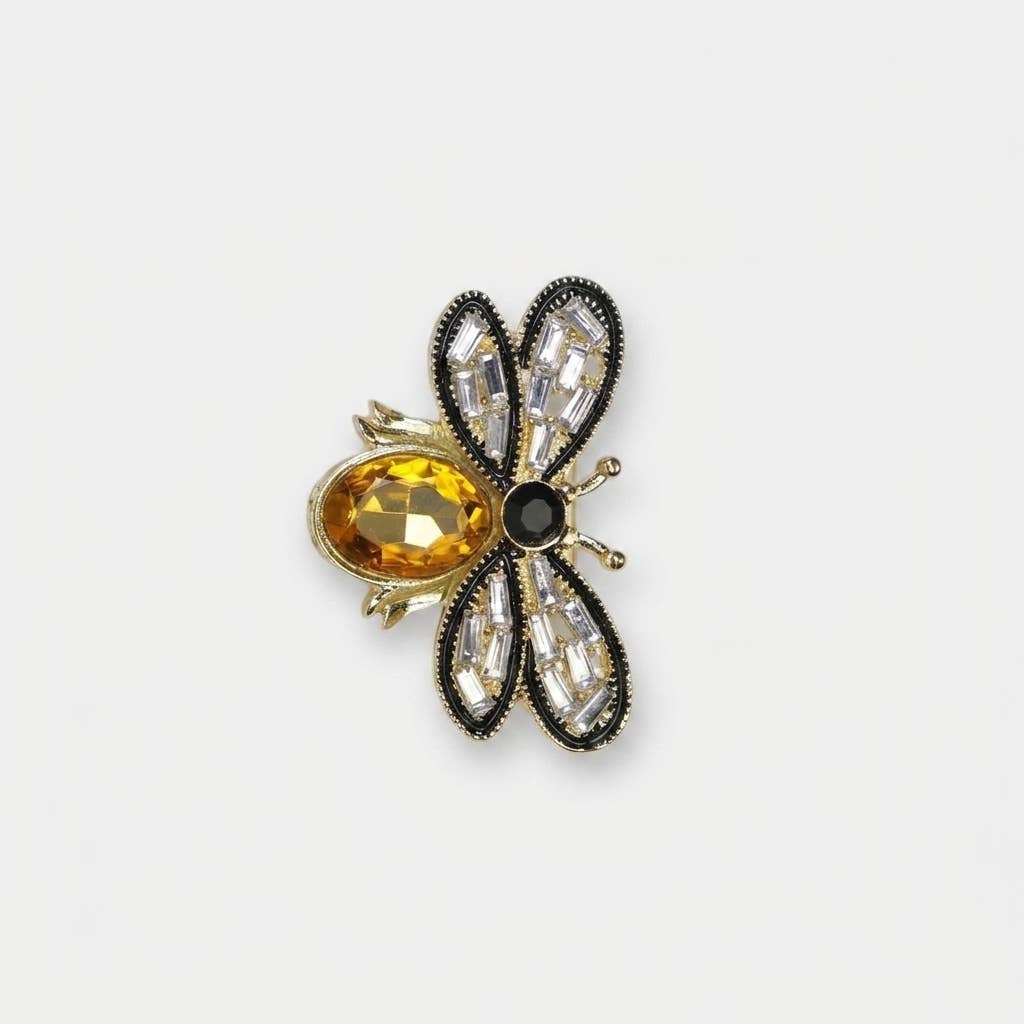 Sparkling Crystal Bee Motif Brooch Pin/ 3.9*2.5CM