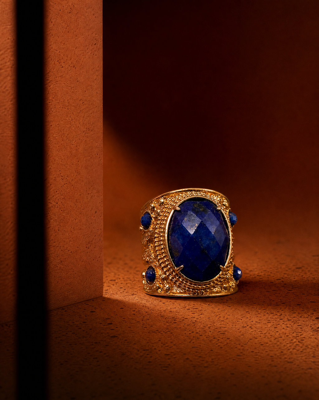Lapis Lazuli Chunky Statement Ring