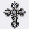 Sparkling Crystal Cross Brooch Pin: A2