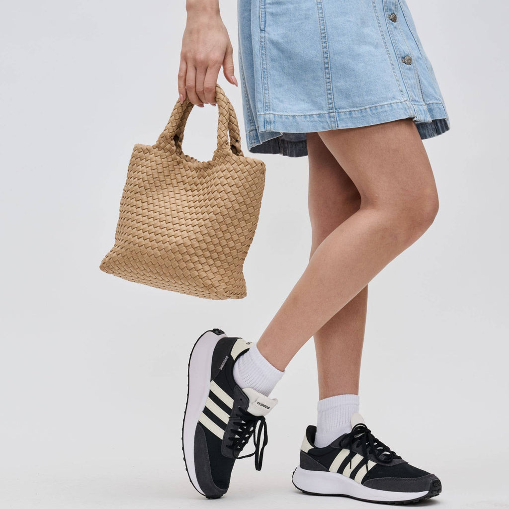 Sky's The Limit Small Woven Neoprene Crossbody: Sand