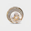 Sparkling Crystal Floral Wreath Brooch Pin / 4.1*4.1CM