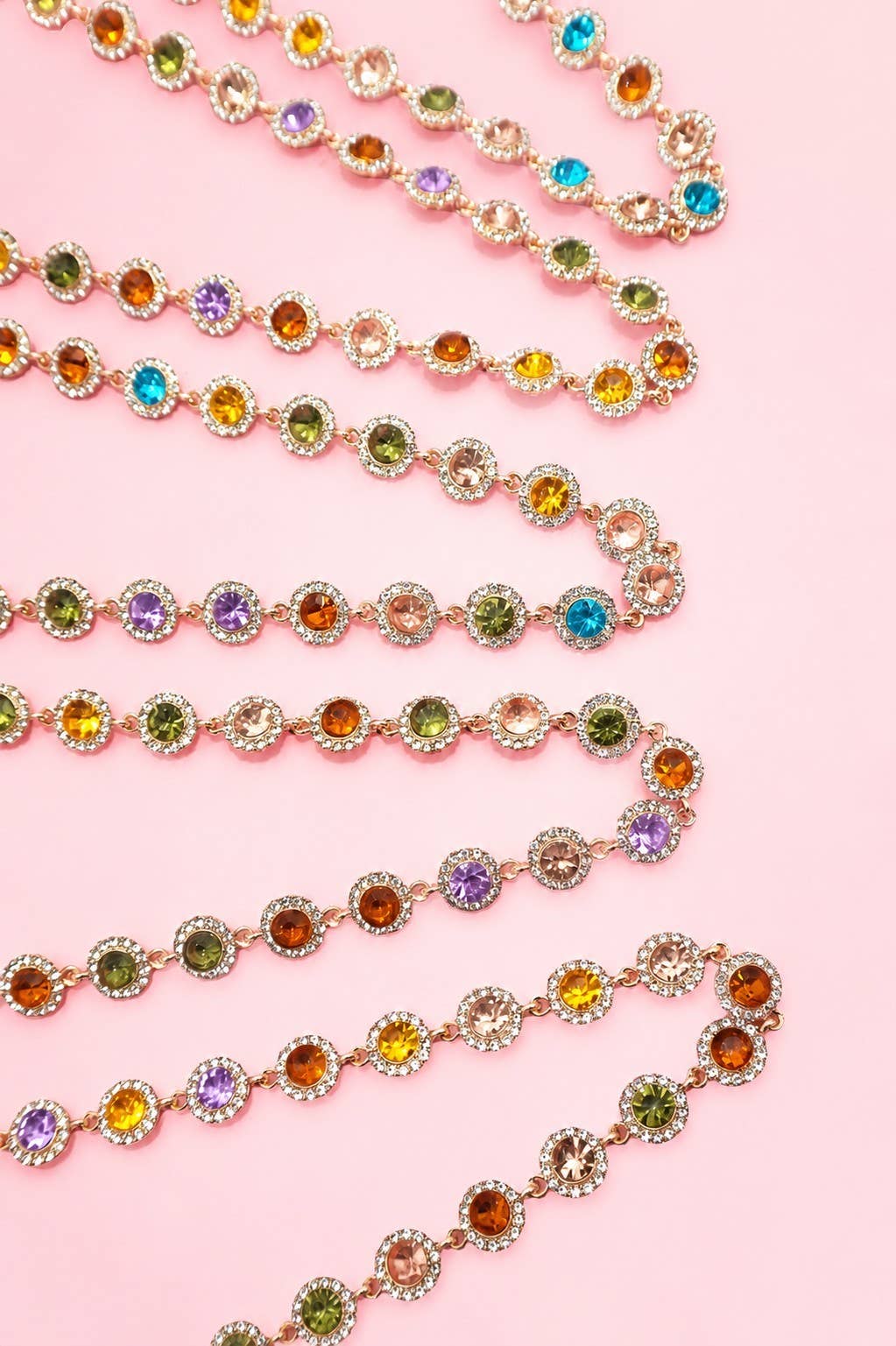 Rainbow Crystal Halo Statement Choker Multi