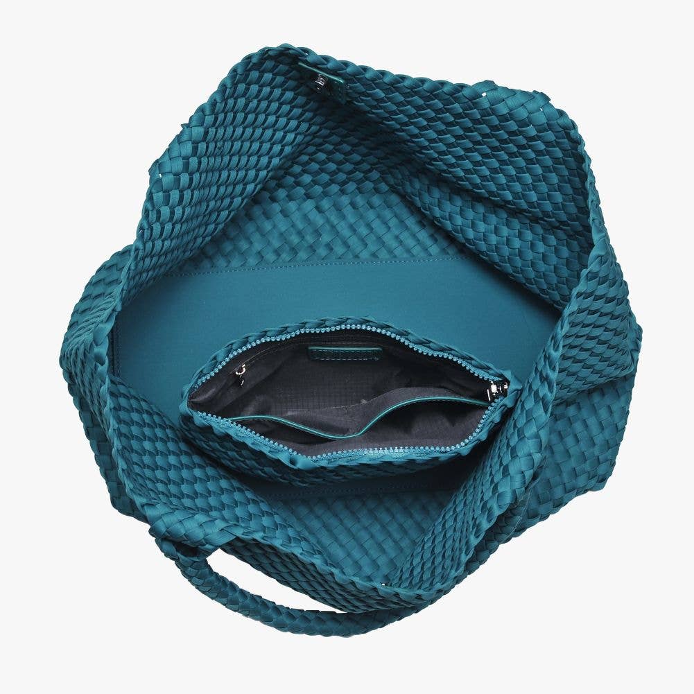 Sky's The Limit Large Woven Neoprene Tote: Forest