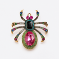 Pink Crystal Spider Statement Brooch Pin