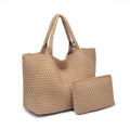 Sky's The Limit Large Woven Neoprene Tote: Nude
