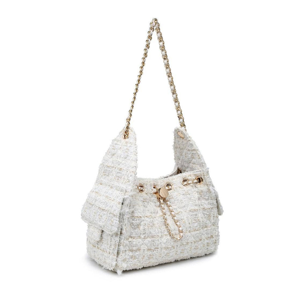Paisely Shoulder Bag: White
