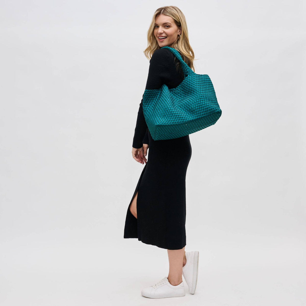 Sky's The Limit Large Woven Neoprene Tote: Forest