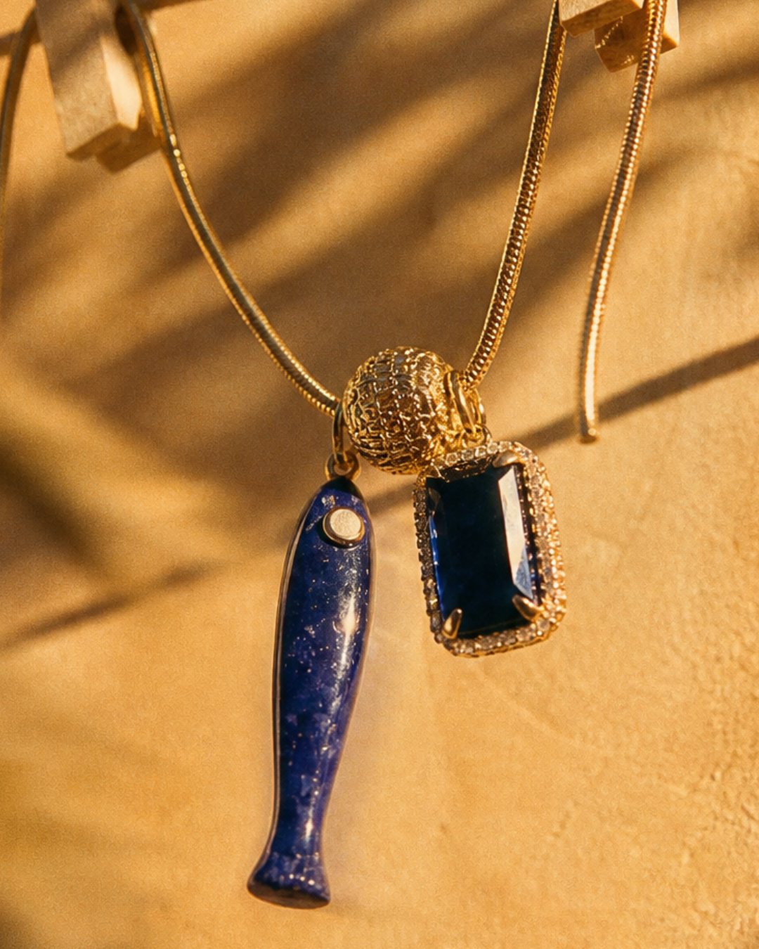 Fish & Gemstone Charm Necklace · Spiritual Talisman: Agate
