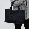 Sky's The Limit Large Woven Neoprene Tote: Black
