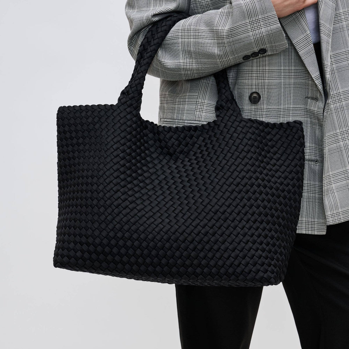 Sky's The Limit Large Woven Neoprene Tote: Black