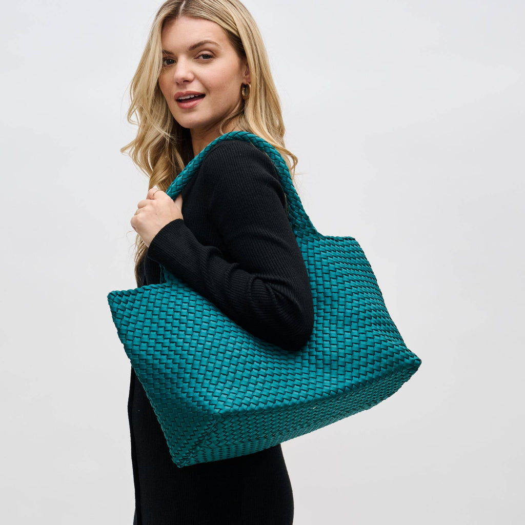 Sky's The Limit Large Woven Neoprene Tote: Forest