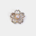 Pearl and Crystal Garden Wreath Brooch Pin 4.0*4.0CM