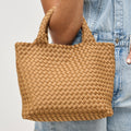 Sky's The Limit Small Woven Neoprene Crossbody: Sand