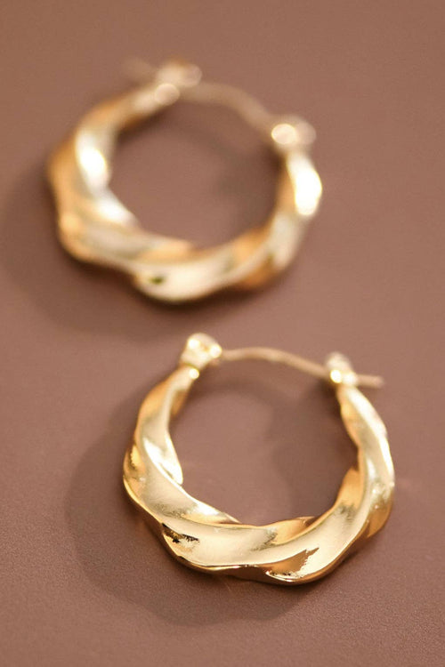 18K Gold Plated Waterproof Stainless Steel Hoop Earrings - 7661: S0OX3T7661