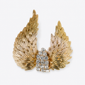 Gilded Angel Wing Statement Ring Pin