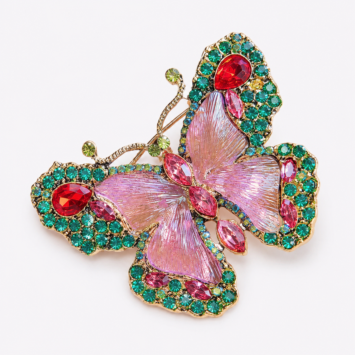Large Crystal Butterfly Statement Brooch: A3