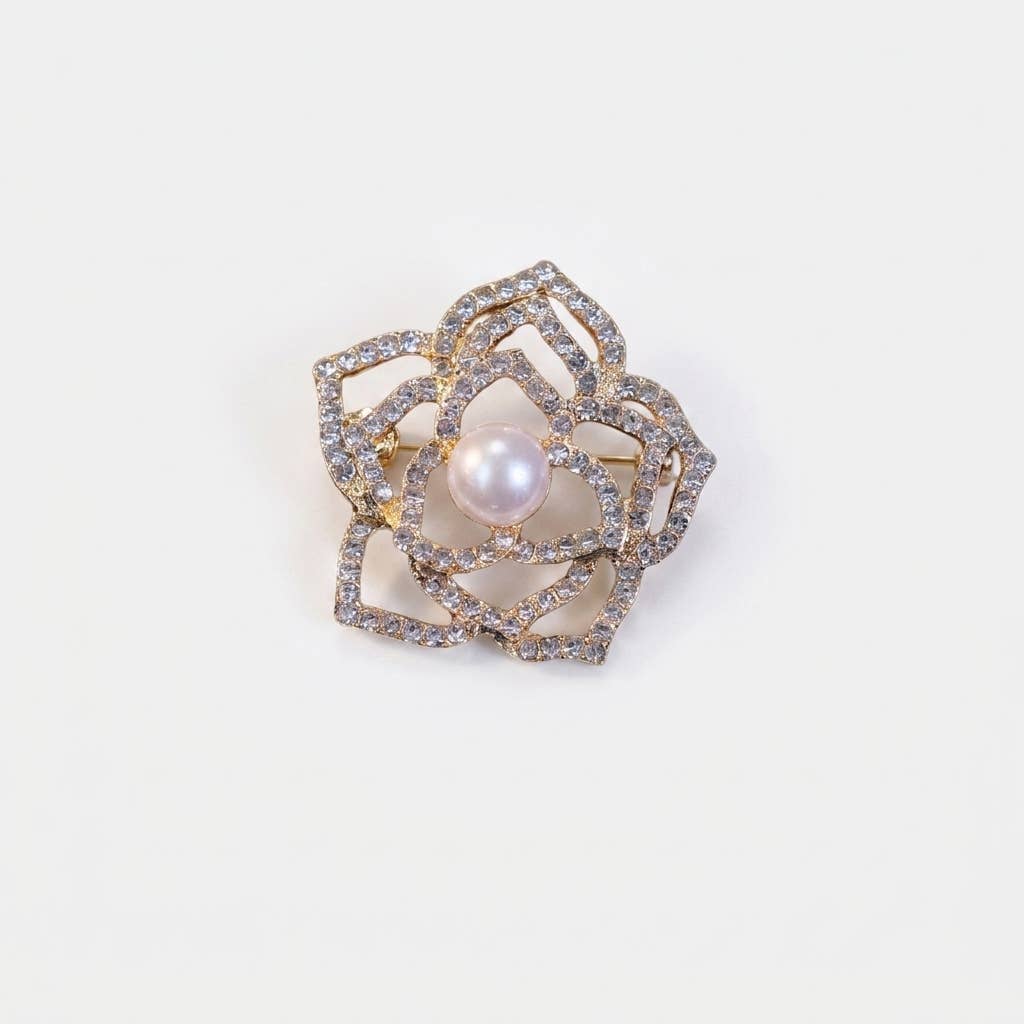 Classic Camellia Floral Motif Brooch Pin / 3.3*3.3CM