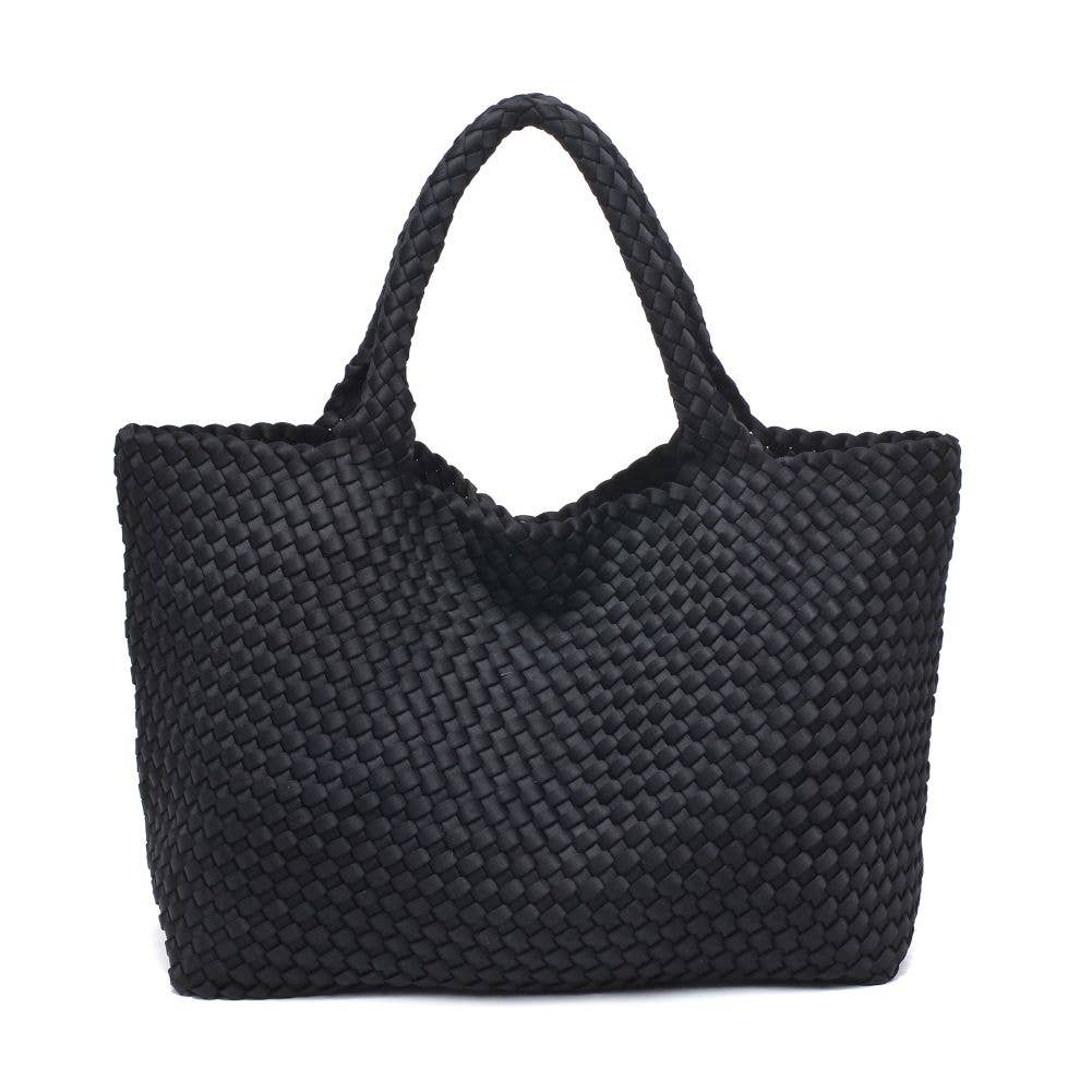 Sky's The Limit Large Woven Neoprene Tote: Black