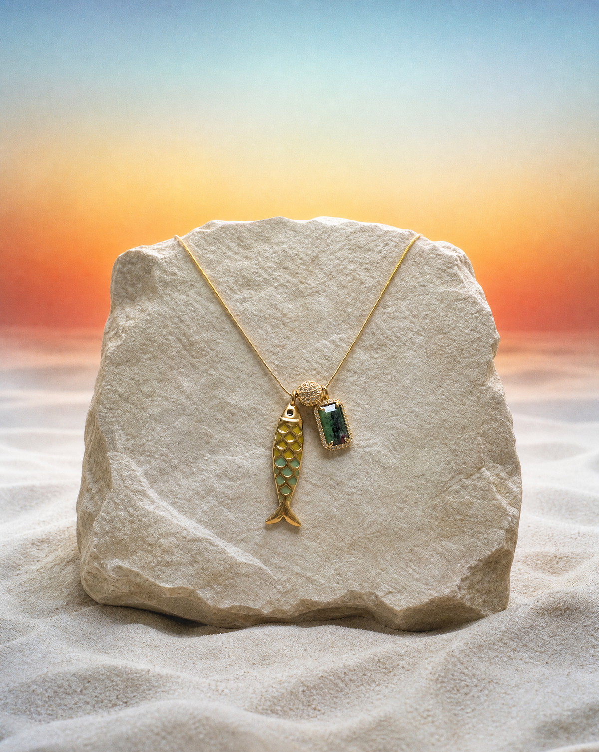 Goldfish Necklace, Natural Stone | Handmade Summer Collection: Tiger´s Eye 2