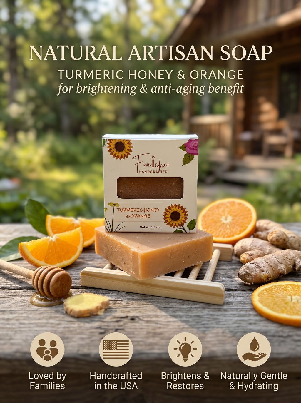 Turmeric Honey & Orange Natural Soap | Brightening & Anti-Aging Bestseller 🍊🍯