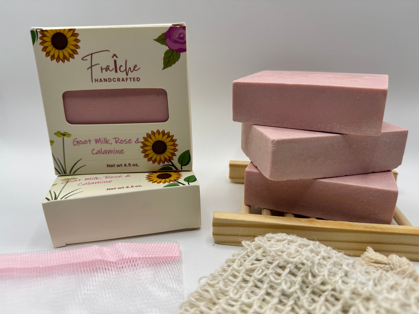 Rose Goat Milk & Calamine Facial Bar - 4oz Soothing  Himalayan Salt Bar