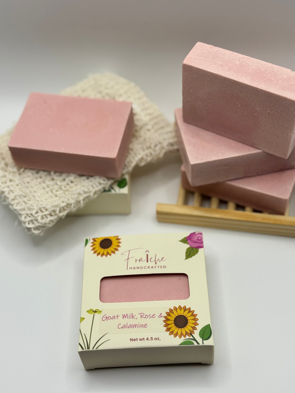 Rose Goat Milk & Calamine Facial Bar - 4oz Soothing  Himalayan Salt Bar