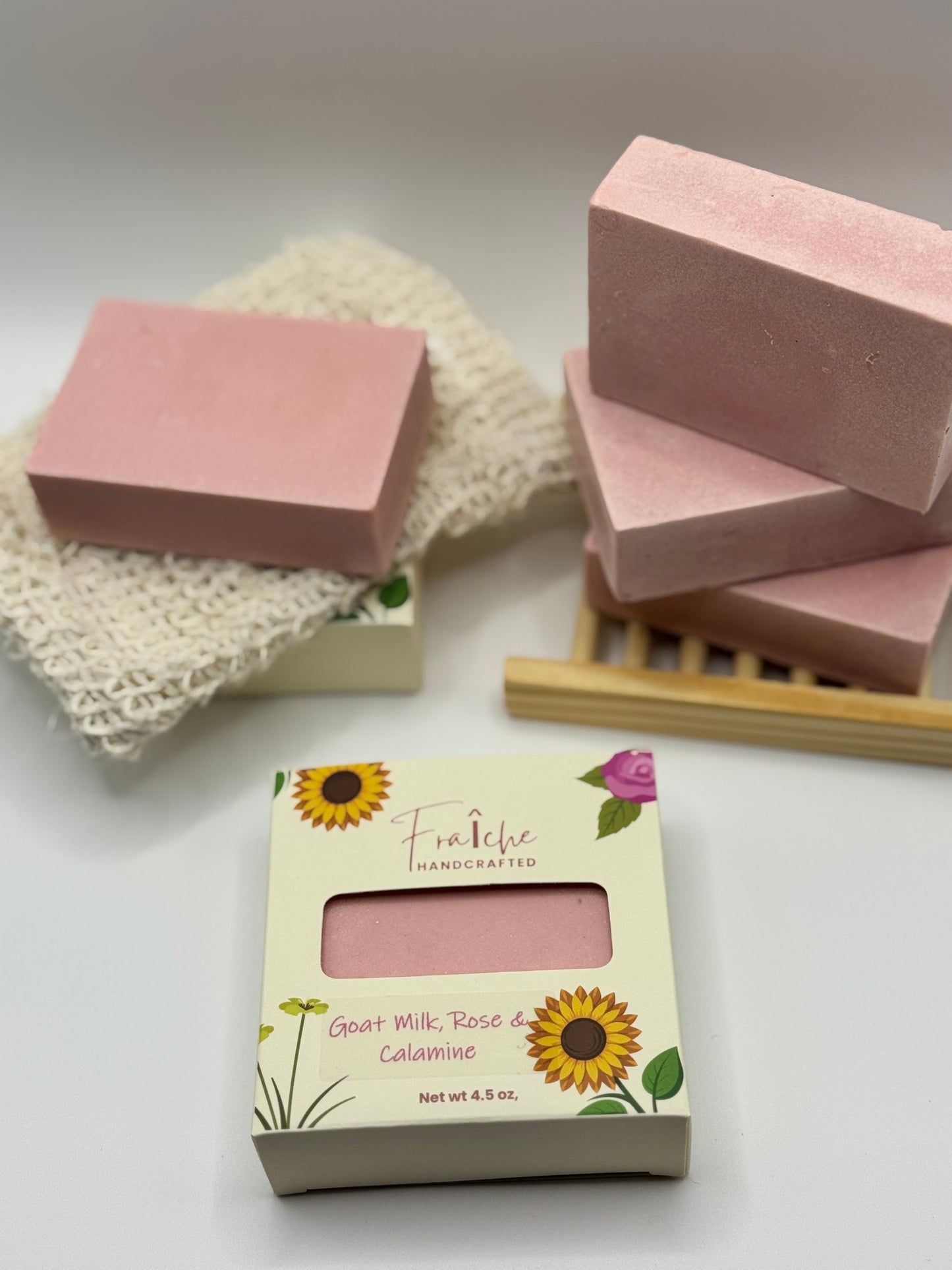 Rose Goat Milk & Calamine Facial Bar - 4oz Soothing  Himalayan Salt Bar