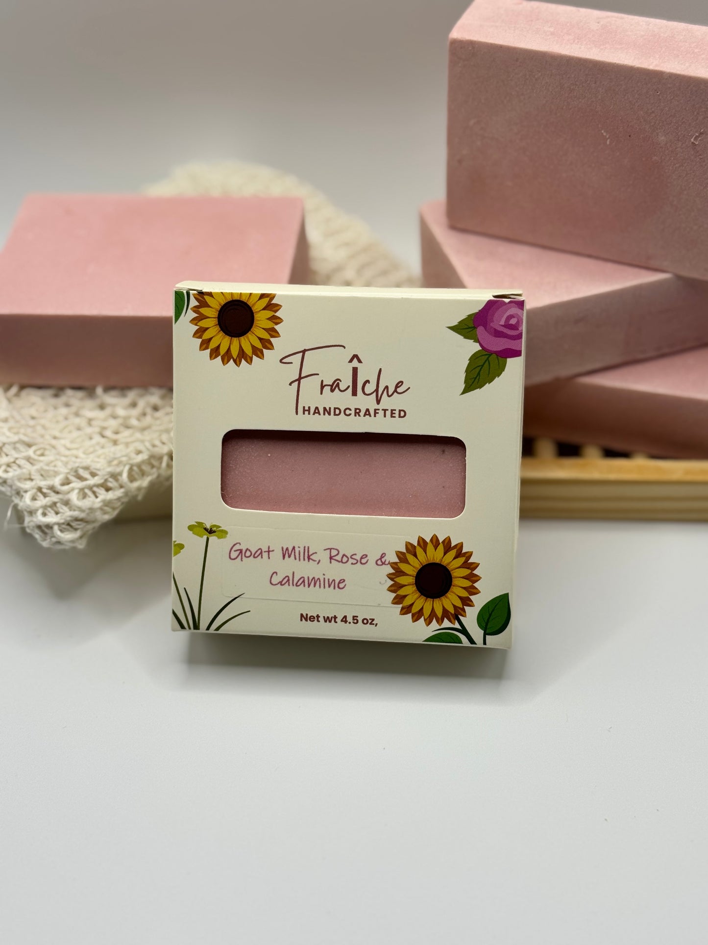 Rose Goat Milk & Calamine Facial Bar - 4oz Soothing  Himalayan Salt Bar