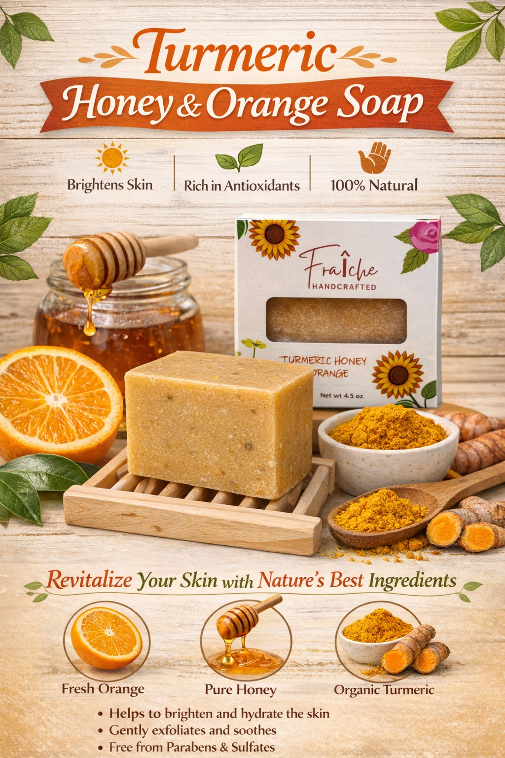 Turmeric Honey and Orange Our turmericand orange essential oil handmad