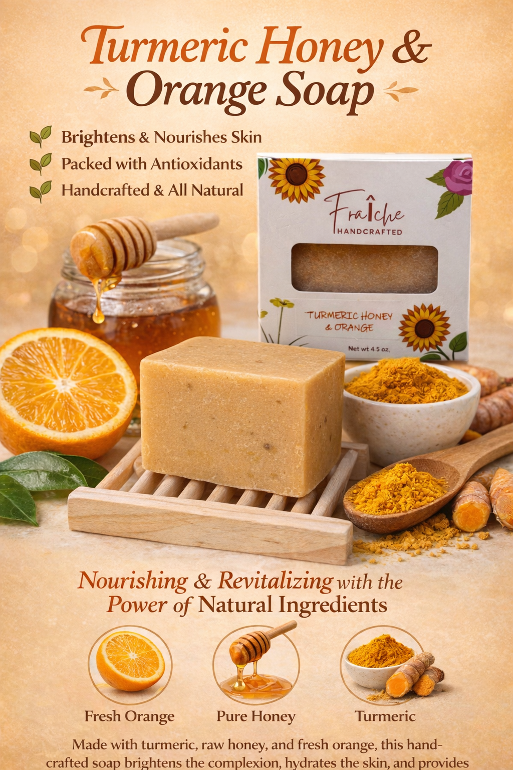 Turmeric Honey and Orange Our turmericand orange essential oil handmad