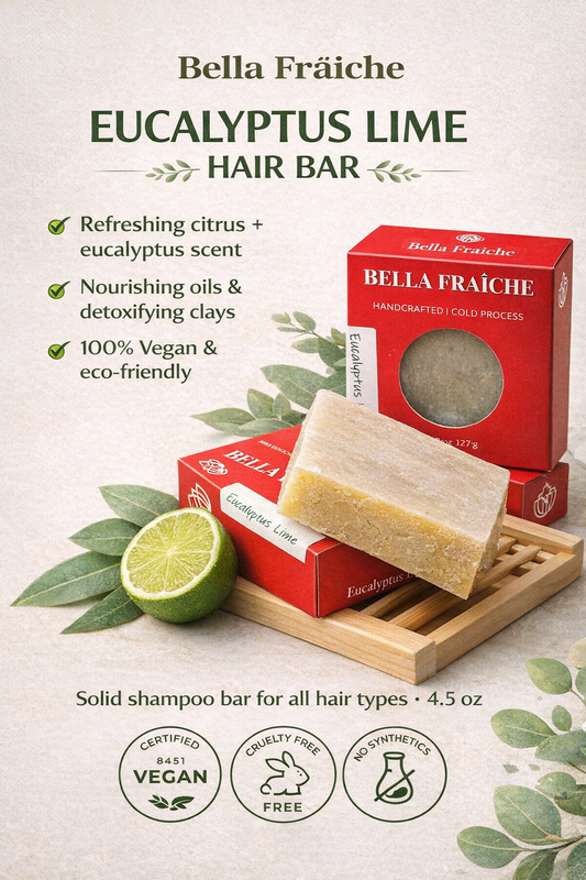 Eucalyptus Lime Hair Bar Soap - Refreshing Citrus Shampoo | Bella Fraî
