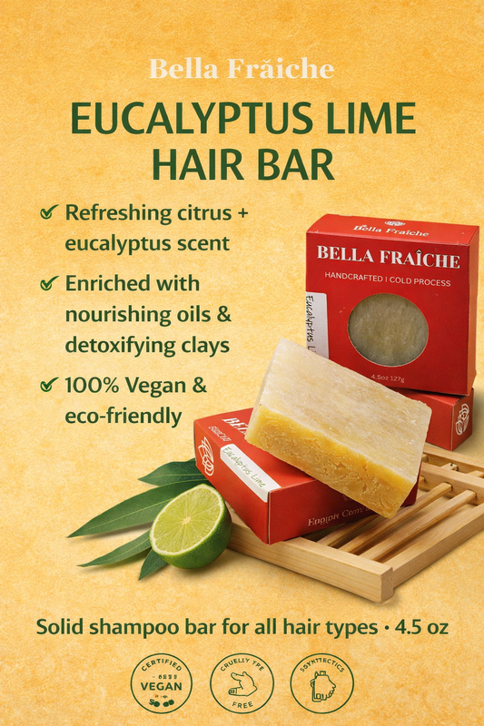 Eucalyptus Lime Hair Bar Soap - Refreshing Citrus Shampoo | Bella Fraî