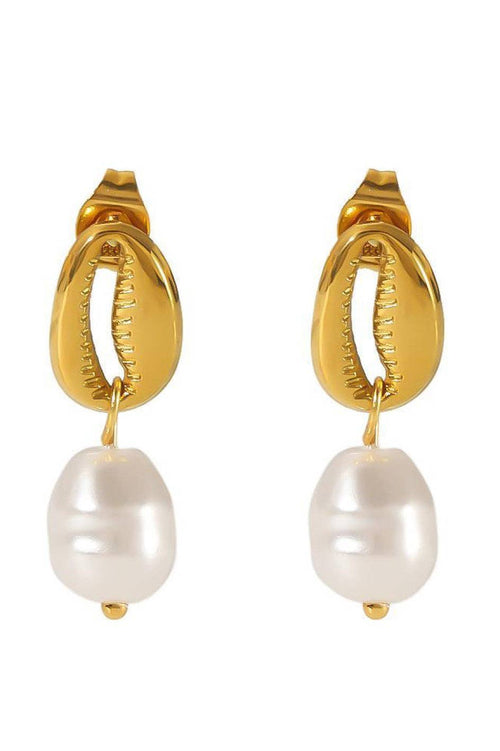 18K Gold PVD Plated Waterproof Stainless Steel Drop Earrings - 7181: S0OX3T7181